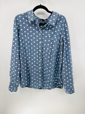 Tommy Hilfiger Polka Dot Chambray Button Up Shirt